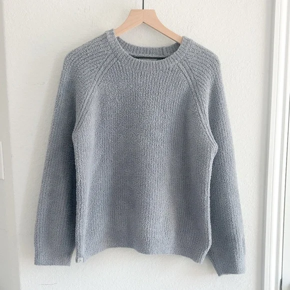 Barefoot Dreams CozyChic Lite Gray Crewneck Sweater M - Picture 1 of 5
